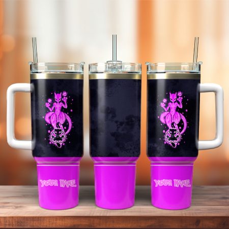 Mewtwo Pokemon Anime Christmas Custom  Quencher 30oz or 40oz Stainless Steel  Tumbler HG