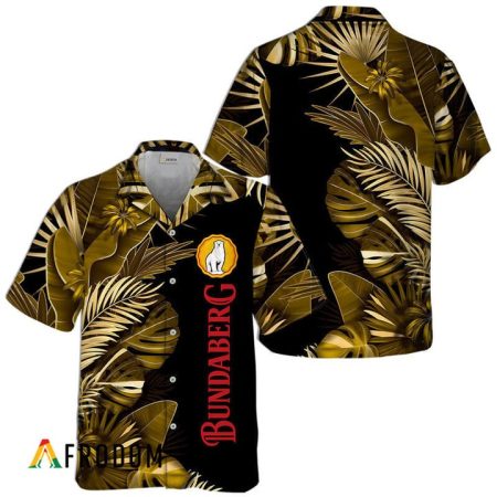 Tropical Palm Leaves Bundaberg Rum Hawaiian Shirt, Bundaberg Rum Tropical Leaves Aloha Summer Shirt, Bundaberg Rum Button Down Hawaiian Shirt