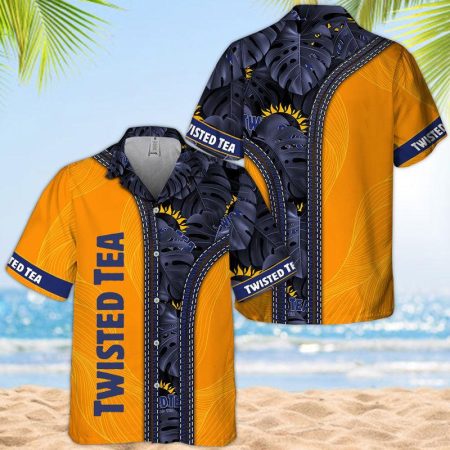 Tropical Monstera Aloha Twisted Tea Polo Shirt, Tropical Twisted Tea Button Down Short Sleeve Shirt, Monstera Twisted Tea Summer Aloha Shirts