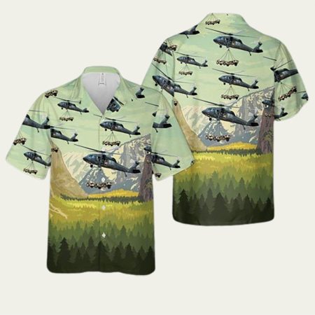 101St Airborne Division Sikorsky Uh60 Black Hawk Us Army Hawaiian Shirt