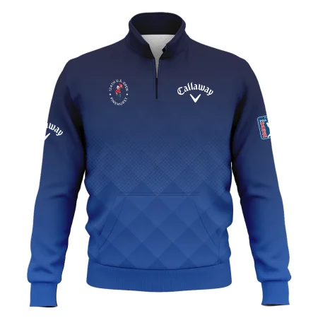 124th U.S. Open Pinehurst Callaway Dark Blue Gradient Stripes Pattern Style Classic Quarter Zipped Sweatshirt