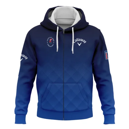 124th U.S. Open Pinehurst Callaway Dark Blue Gradient Stripes Pattern Zipper Hoodie Shirt Style Classic Zipper Hoodie Shirt