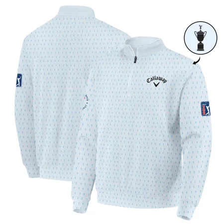 124th U.S. Open Pinehurst Callaway Quarter-Zip Jacket Sports Pattern Cup Color Light Blue All Over Print Quarter-Zip Jacket
