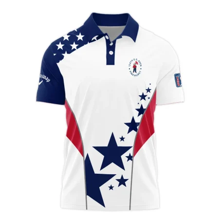 124th U.S. Open Pinehurst Callaway Stars US Flag White Blue Polo Shirt Style Classic Polo Shirt For Men