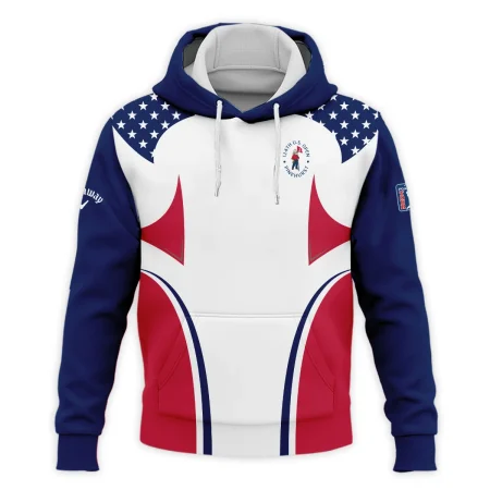 124th U.S. Open Pinehurst Callaway Stars White Dark Blue Red Line Hoodie Shirt Style Classic Hoodie Shirt