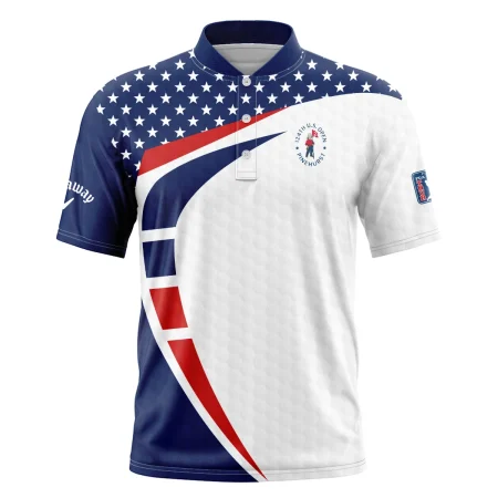 124th U.S. Open Pinehurst Callaway US Flag Blue Red Star Style Classic, Short Sleeve Round Neck Polo Shirt