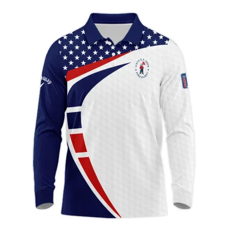 124th U.S. Open Pinehurst Callaway US Flag Blue Red Stars Long Polo Shirt Style Classic Long Polo Shirt For Men