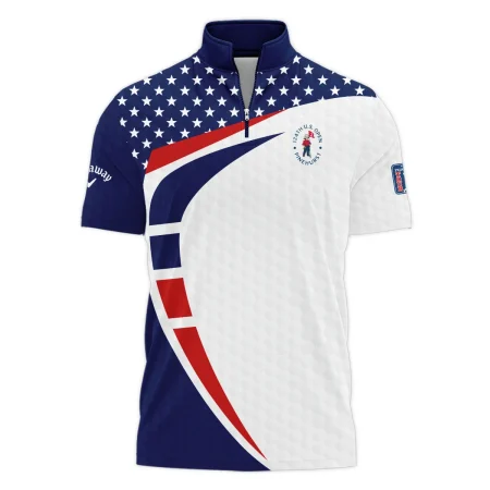 124th U.S. Open Pinehurst Callaway US Flag Blue Red Stars Style Classic, Short Sleeve Polo Shirts Quarter-Zip