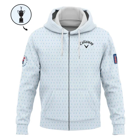 124th U.S. Open Pinehurst Callaway Zipper Hoodie Shirt Sports Pattern Cup Color Light Blue All Over Print Zipper Hoodie Shirt