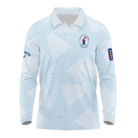 124th U.S. Open Pinehurst Golf Callaway Long Polo Shirt Sports Star Sripe Light Blue Long Polo Shirt For Men
