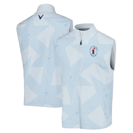 124th U.S. Open Pinehurst Golf Callaway Sleeveless Jacket Sports Star Sripe Light Blue Sleeveless Jacket