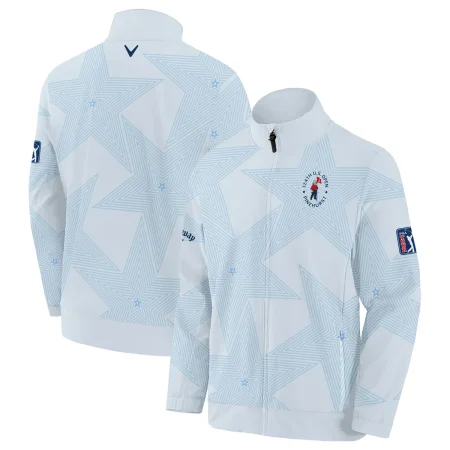 124th U.S. Open Pinehurst Golf Callaway Stand Colar Jacket Sports Star Sripe Light Blue Stand Colar Jacket