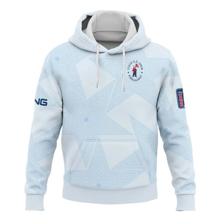 124th U.S. Open Pinehurst Golf Ping Hoodie Shirt Sports Star Sripe Light Blue Hoodie Shirt