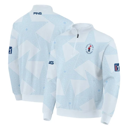 124th U.S. Open Pinehurst Golf Ping Quarter-Zip Jacket Sports Star Sripe Light Blue Quarter-Zip Jacket