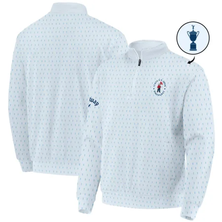 124th U.S. Open Pinehurst Golf Quarter-Zip Jacket Callaway Pattern Cup Pastel Blue Quarter-Zip Jacket