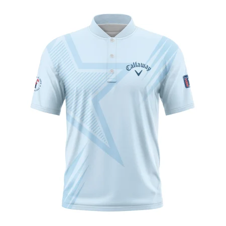 124th U.S. Open Pinehurst Golf Star Line Pattern Light Blue Callaway Style Classic, Short Sleeve Round Neck Polo Shirt
