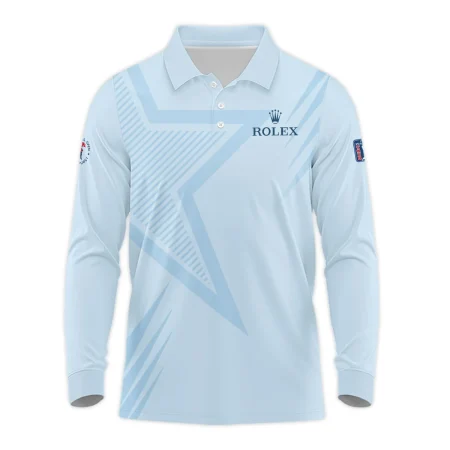 124th U.S. Open Pinehurst Golf Star Line Pattern Light Blue Rolex Long Polo Shirt Style Classic Long Polo Shirt For Men