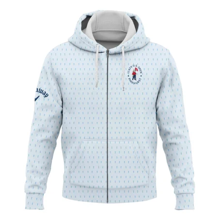 124th U.S. Open Pinehurst Golf Zipper Hoodie Shirt Callaway Pattern Cup Pastel Blue Zipper Hoodie Shirt