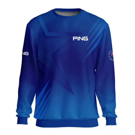 124th U.S. Open Pinehurst No.2 Ping Unisex Sweatshirt Dark Blue Gradient Star Pattern Sweatshirt