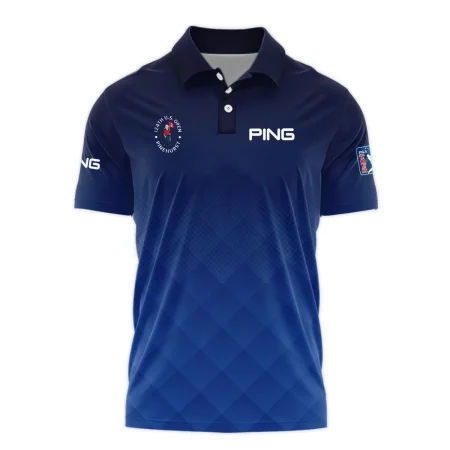 124th U.S. Open Pinehurst Ping Dark Blue Gradient Stripes Pattern Polo Shirt Style Classic Polo Shirt For Men