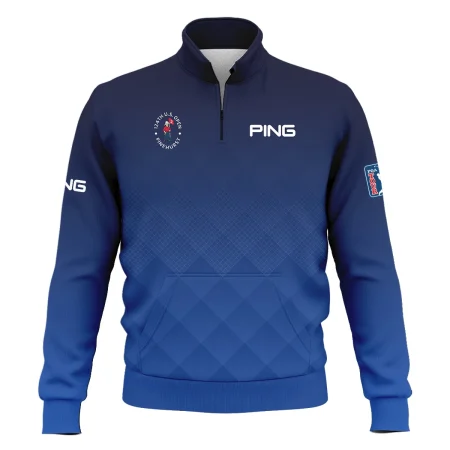124th U.S. Open Pinehurst Ping Dark Blue Gradient Stripes Pattern Style Classic Quarter Zipped Sweatshirt