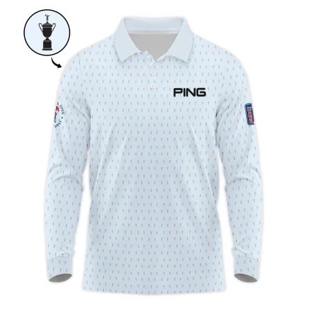 124th U.S. Open Pinehurst Ping Long Polo Shirt Sports Pattern Cup Color Light Blue All Over Print Long Polo Shirt For Men