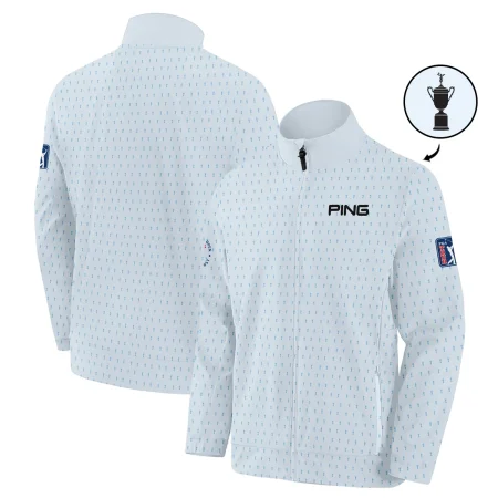 124th U.S. Open Pinehurst Ping Stand Colar Jacket Sports Pattern Cup Color Light Blue All Over Print Stand Colar Jacket