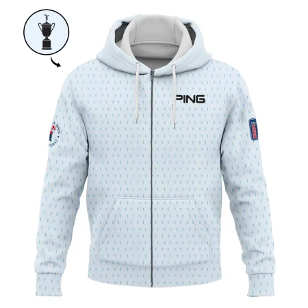 124th U.S. Open Pinehurst Ping Zipper Hoodie Shirt Sports Pattern Cup Color Light Blue All Over Print Zipper Hoodie Shirt