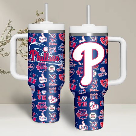 Philadelphia Phillies MLB Custom Stanley Cup 40 oz 30 oz Tumbler With Handle