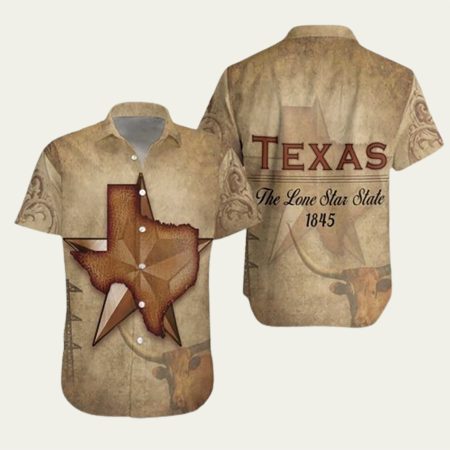 1845 The Lone Star State Texas Hawaiian Shirt