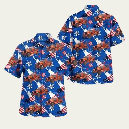 1923 La France Fire Engine 4Th Of July Hawaiian Shirt