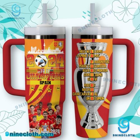 2024 Uefa Euro Champions Spain La Furia Roja 40oz Tumbler With Handle HG