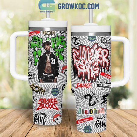 21 Savage Blood Issa Knife Slaughter Gang 30oz or 40oz Stainless Tumbler With Handle NVA