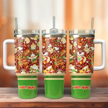 Pokemon Anime Christmas Custom  Quencher 30oz or 40oz Stainless Steel  Tumbler HG