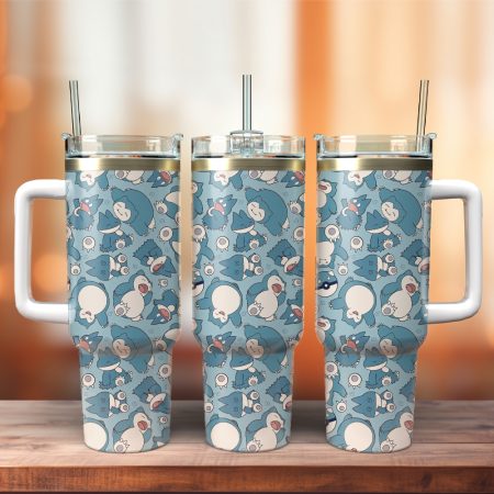 Snorlax Pokemon Anime Christmas Custom  Quencher 30oz or 40oz Stainless Steel  Tumbler HG