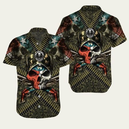 2nd amendment 1789 texass original homeland security skull hawaiian shirt