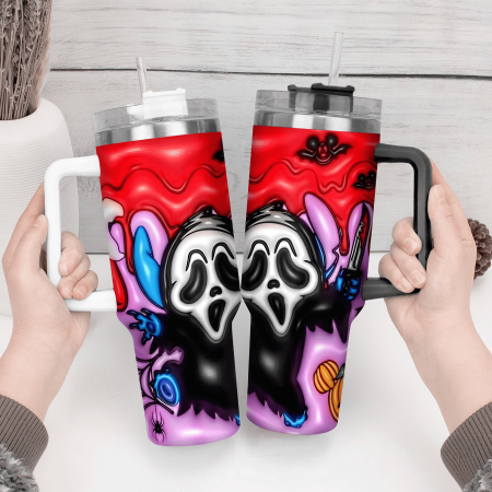 3D Horror Movies Custom  Quencher 30 or 40oz  Stainless Steel Tumbler HG With Handle