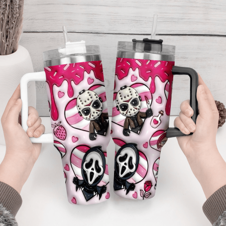 3D Horror Movies Custom  Quencher 30 or 40oz  Stainless Steel Tumbler HG With Handle