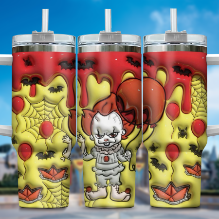 3D Horror Movies Custom  Quencher 30 or 40oz  Stainless Steel Tumbler HG With Handle