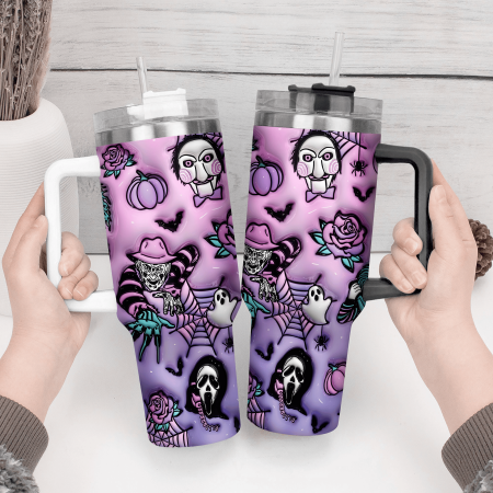3D Horror Movies Custom  Quencher 30 or 40oz  Stainless Steel Tumbler HG With Handle