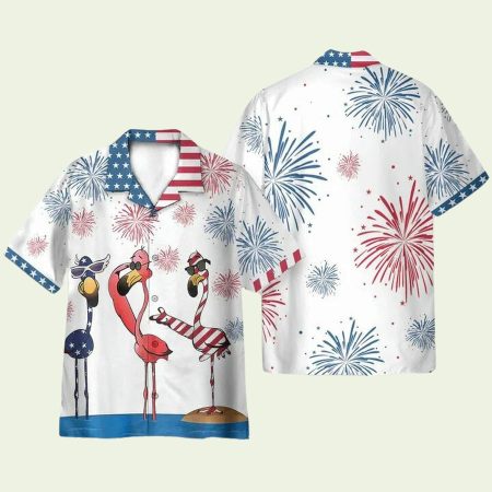 4Th July America Independence Day Flamingo Hawaiian Shirt