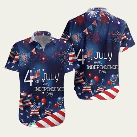4Th July Us Independence Day Flag Hawaiian Shirt
