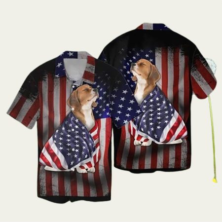 4Th Of July Beagle Dog America Graphic Hawaiian Shirt