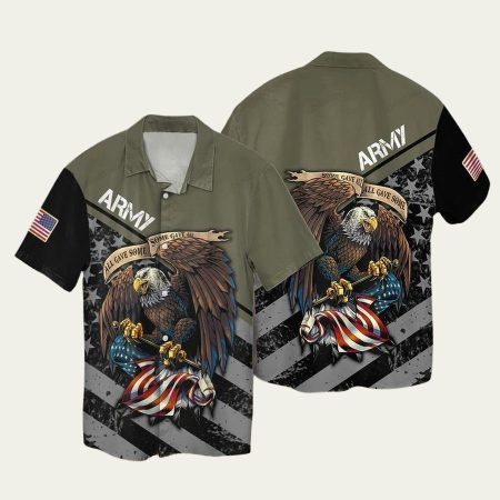 4Th Of July Independence Day Eagle Army American Hawaiian Shirt