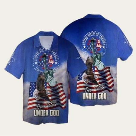 4Th Of July Independence Day One Nation Under God Hawaiian Shirt