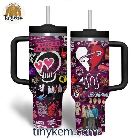 5 Seconds Of Summer 30oz or 40oz Stainless Steel Tumbler With Handle HG