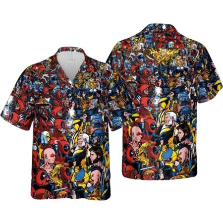 70 Variants and Bloodlines Deadpool and Wolverine Hawaiian Shirt