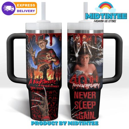 A Nightmare On Elm Street 40th Anniversary  30oz or 40oz Tumbler With Handle HG