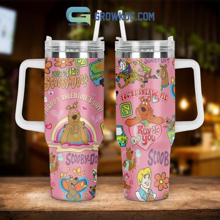 A Scooby Doo Valentine 30oz or 40oz Stainless Tumbler With Handle NVA