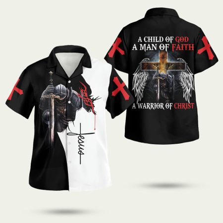 A Child Of God A Man Of Faith A Warrior Of Christ Jesus Hawaiian Shirt